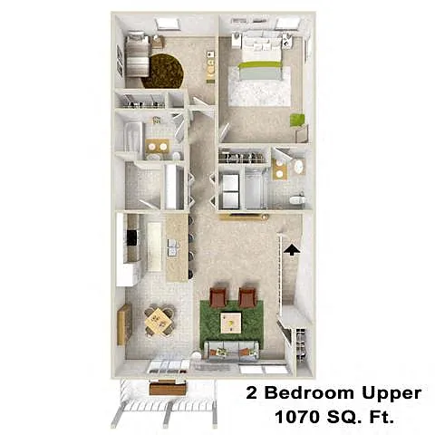 Floor plan 2 Bedroom 2 Bathroom Renovated