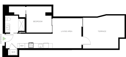 Floor plan 1BD, 1BTH B