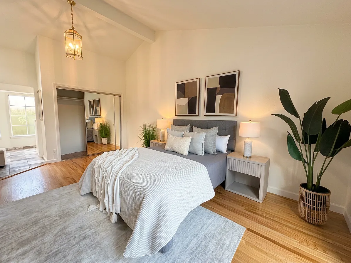 Photo 1 of 21 - 2671 Hawthorne Ave #B - Hayward, CA Sample furnishing of the primary bedroom - 2671 Hawthorne Ave #B