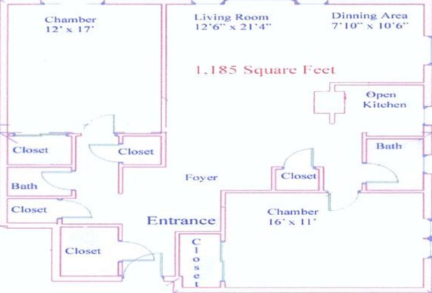 2 Bed 2 Bath Property, New York • 1,250 Sq Ft