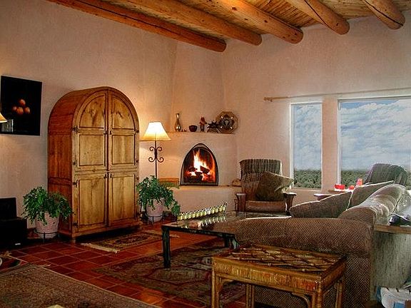 Wood burning kiva firepace