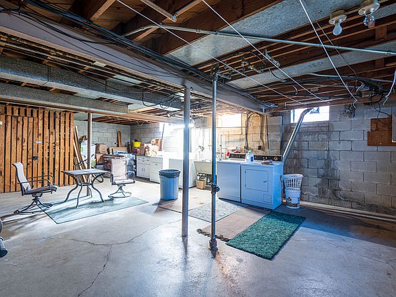 Basement with washer and dryer hookups
