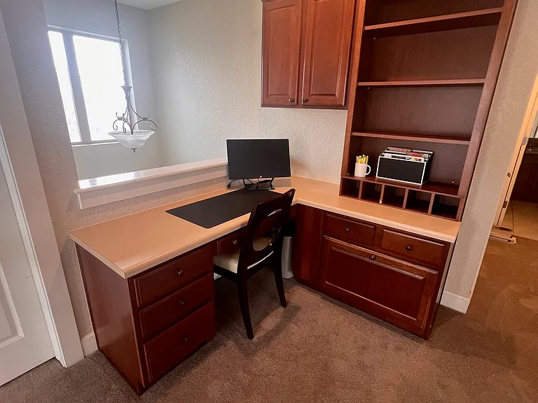 Homework or household desk in hallway upstairs