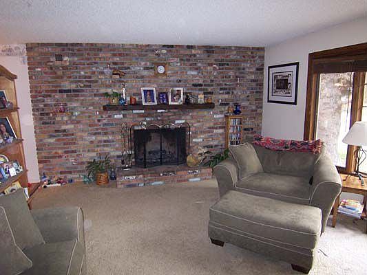 Brick-Wall Wood-Burning Fireplace