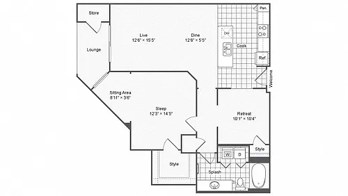 Floor plan A16 Office/Den