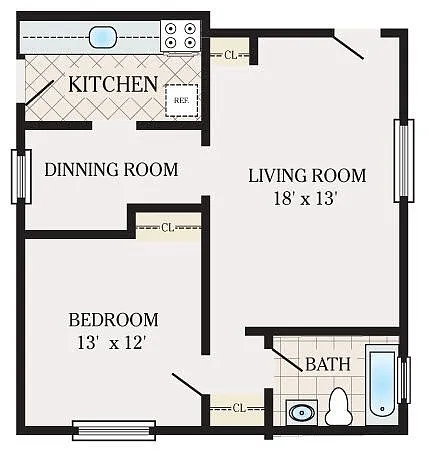 Floor plan One Bedroom