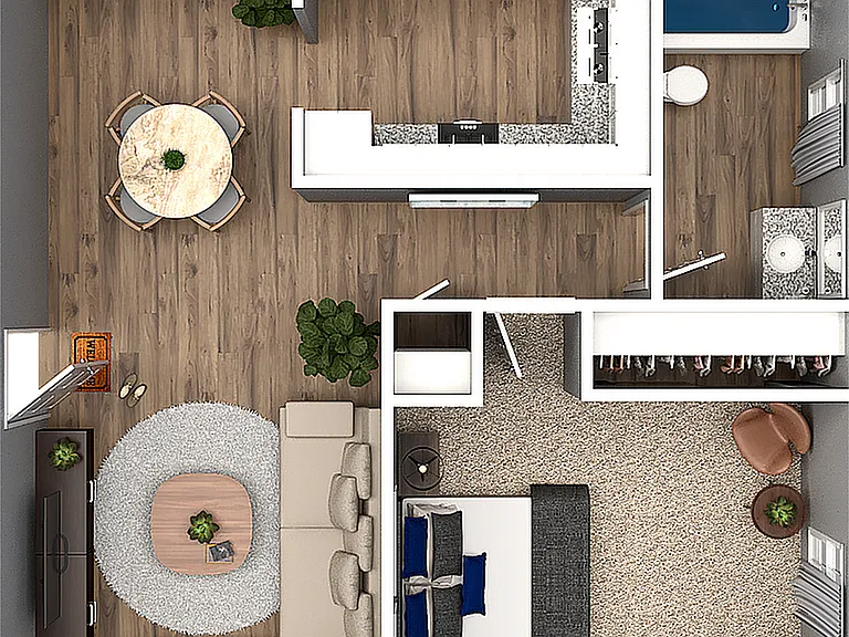 Explore the thoughtful design of a cozy, modern apartment combining style and comfort. Explore the thoughtful design of a cozy, modern apartment combining style and comfort.