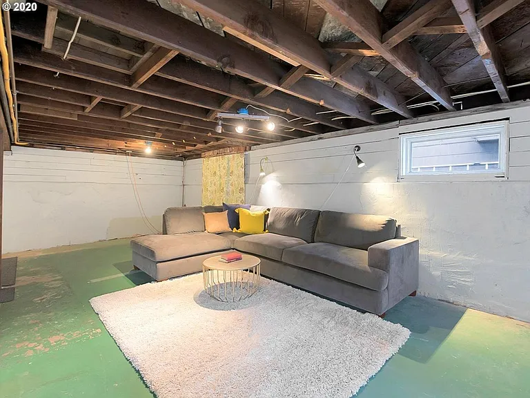 semi-finished basement with full bath