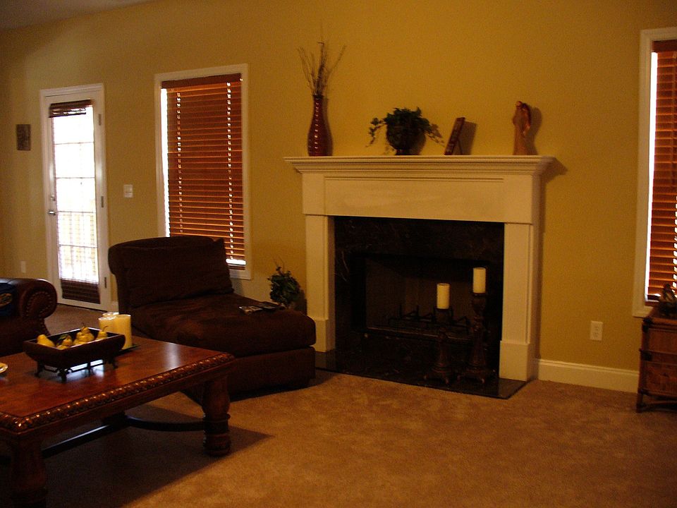 Built-in Fireplace with Marble Accent