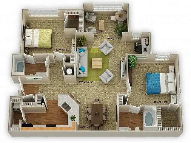 Floor plan The Brookstone with Sunroom