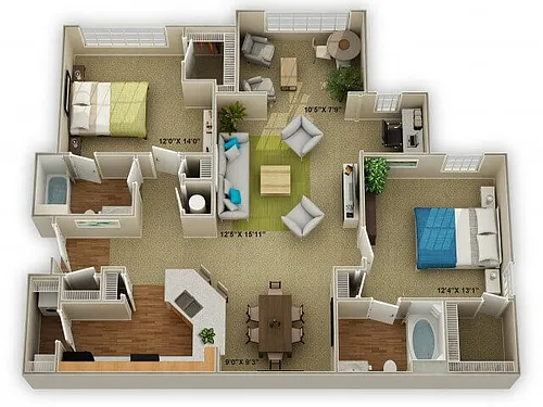Floor plan The Brookstone with Sunroom