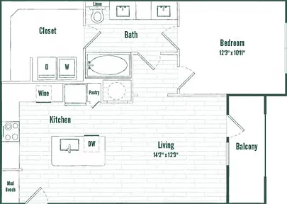 A3a | 1 bed 1 bath | 764 sq ft A3a | 1 bed 1 bath | 764 sq ft