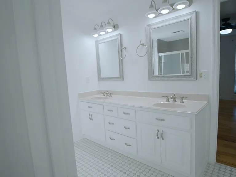 Master bathroom double vanity