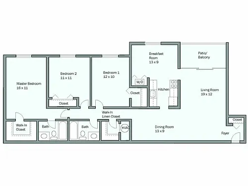 Floor plan Buckingham - Gardens