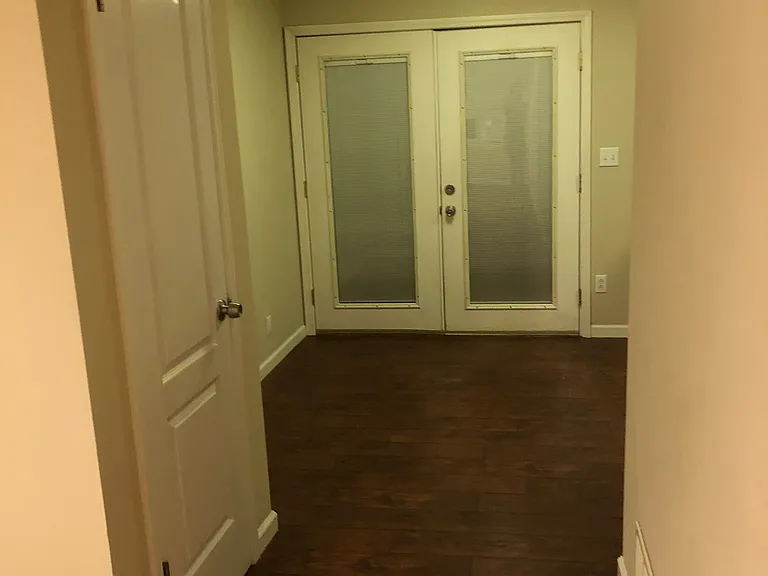 Back patio doors, kitchen is to the right