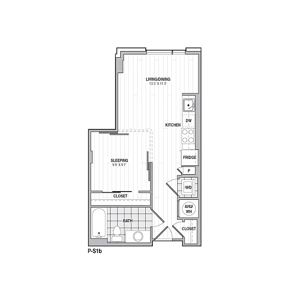 Floor plan Studio-S1b