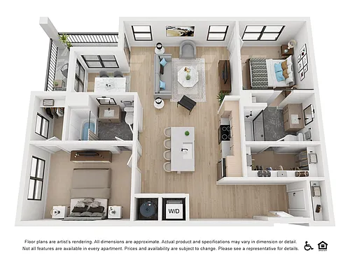 Floor plan 2BR/2BA - B3