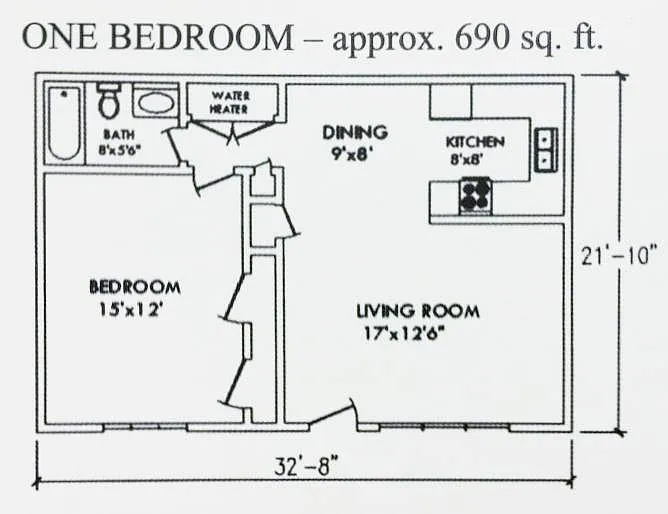 Floor plan ONE BEDROOM