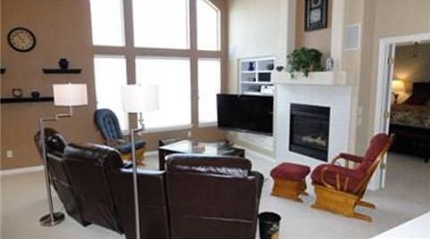 Family room with fireplace