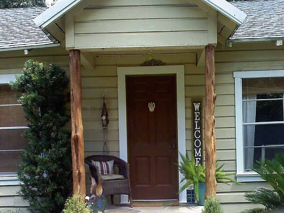 Cedar Posts/Stone porch