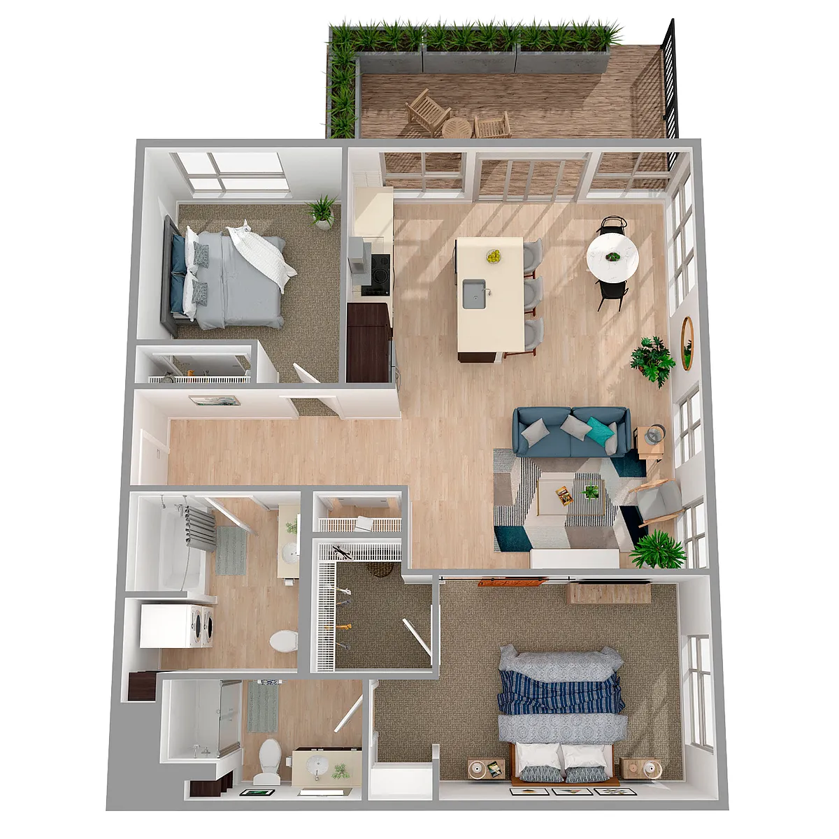 Floor plan 2x2 + Den - b7.2