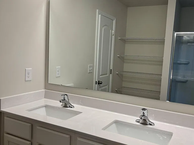 Master bathroom double vanity
