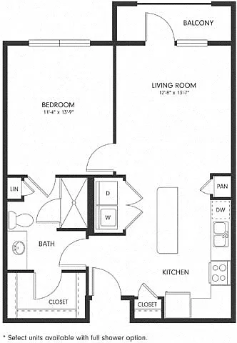 Floor plan One-Bedroom (A2)
