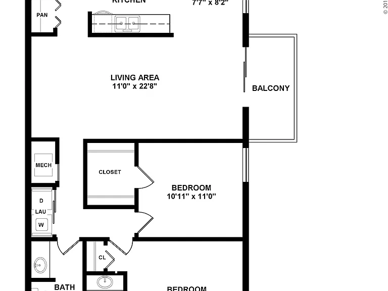 2.1: Beds - 2: Baths - 1: SqFt Range - 933 to 933