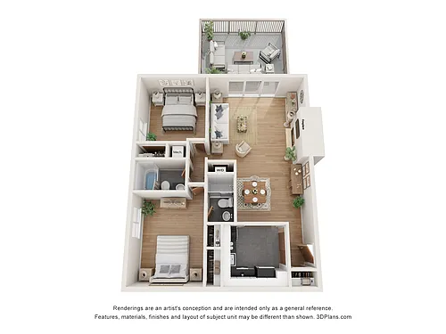 Floor plan Two Bedrooms Two Baths