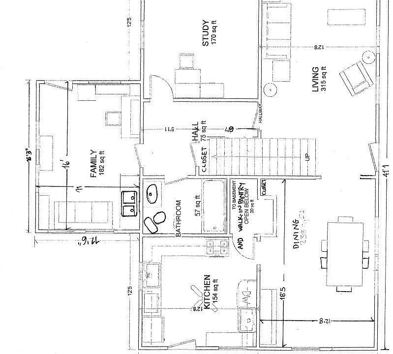 Downstairs floor plan