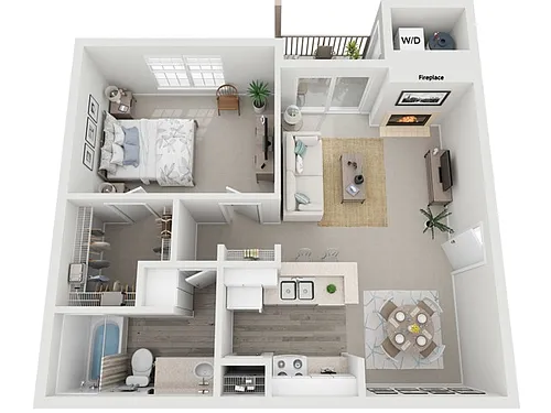 Floor plan 1x1B