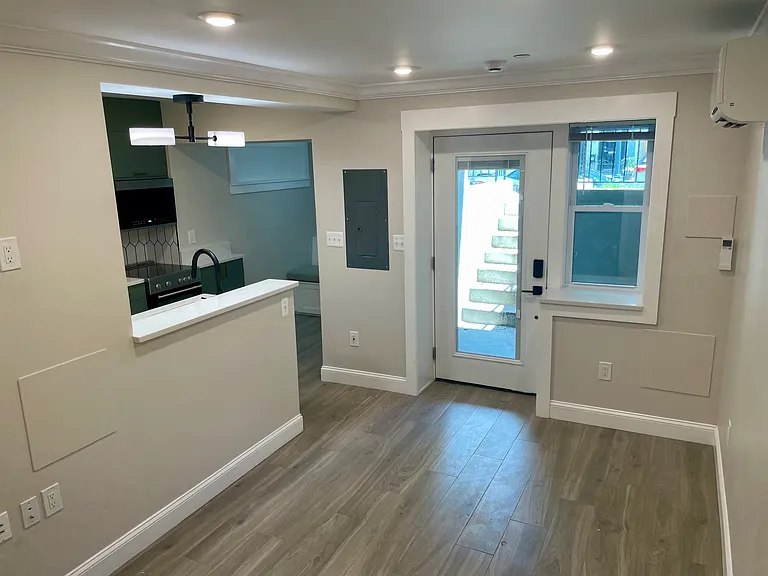 Living room with view to the street.