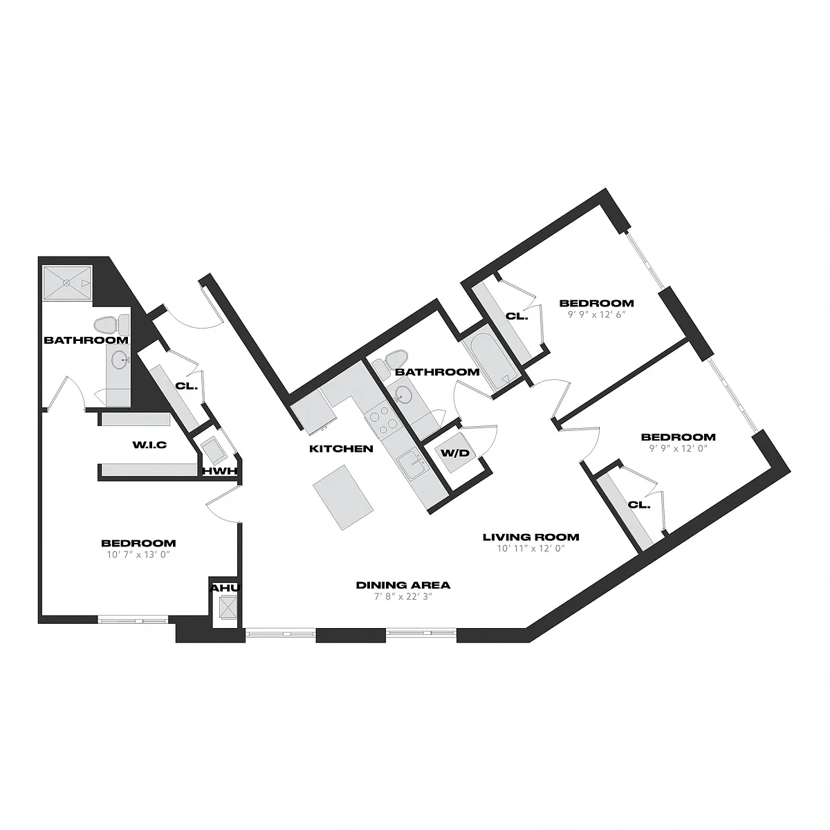 Floor plan 3 Bed/2 Bath-C2