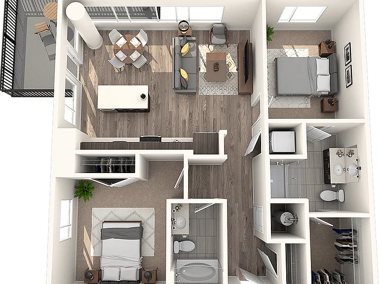 B2 2 Bedroom, 2 Bathroom B2 2 Bedroom, 2 Bathroom