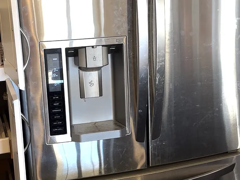 Stainless steel refrigerator / freezer.