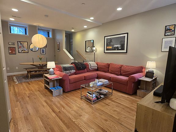 Open living area provides versatility in configuring space.