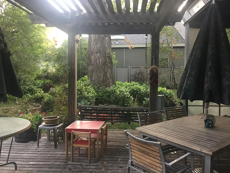 Exit apartment via front door west (view facing owner patio)