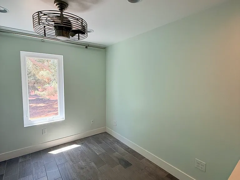 Upstairs office nook, home office or nursery with golf course view.