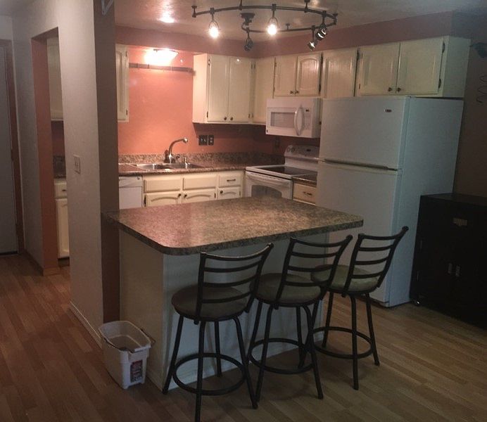 Kitchen with island bar