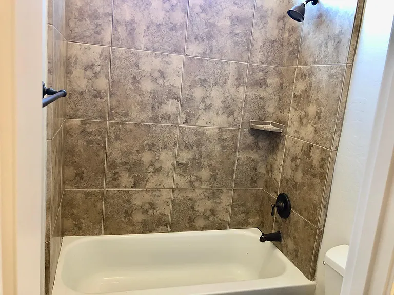Tiled walls in shower