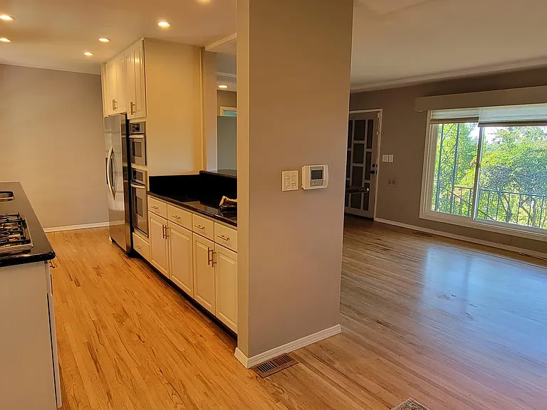 From dining room- gas stove top
