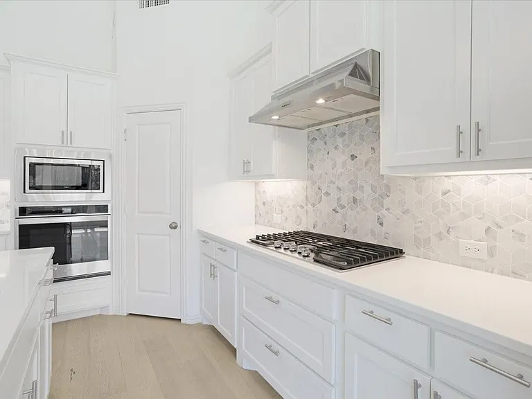 Gas cooktop with professional-style burners.