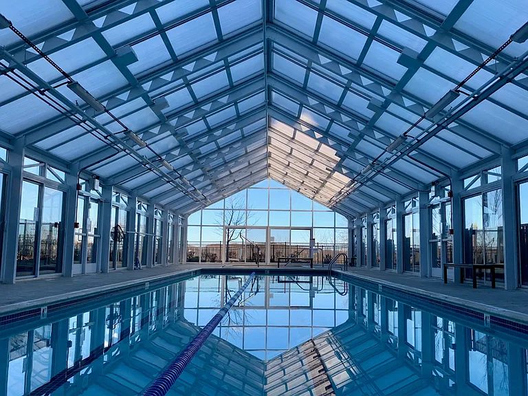 All year long residents enjoy swimming indoors at the heated lap pool plus hot tub.