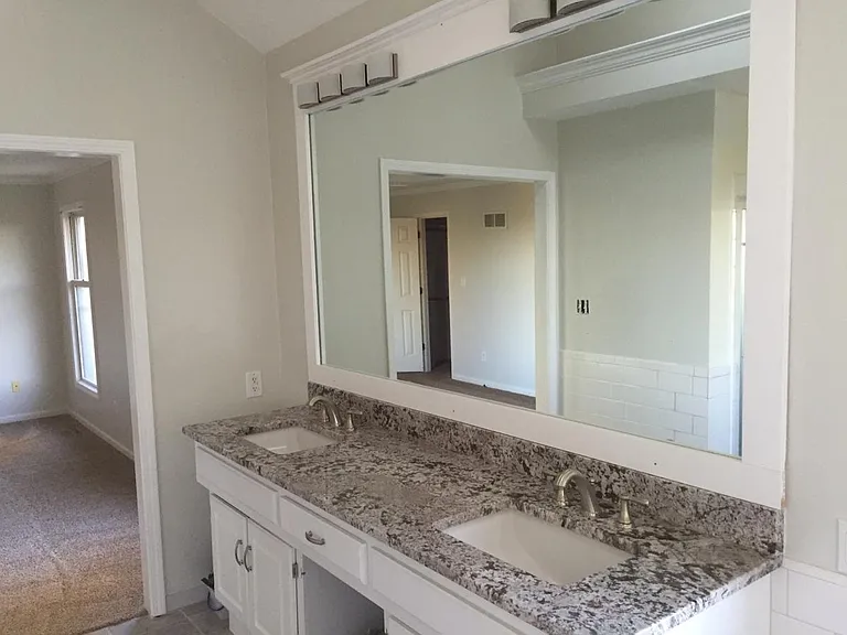 High vanity double sink