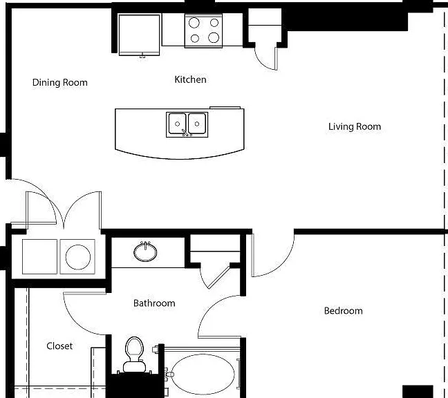 Gallery At Turtle Creek - A1O - 1 Beds - 1 Baths - 779 Sq. ft.