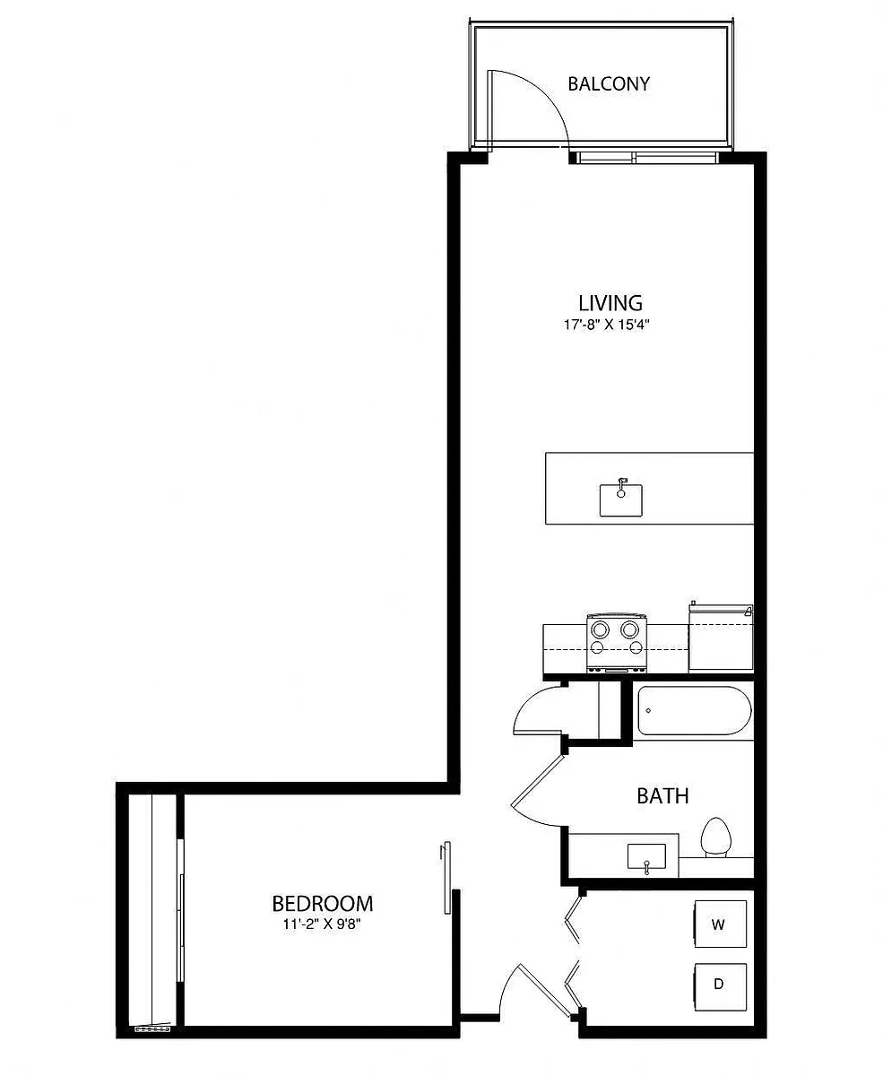 Floor plan Open 1x1 B4.A