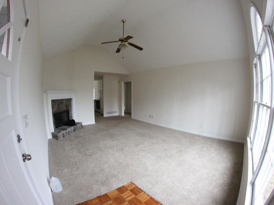 spacious living room with fire place