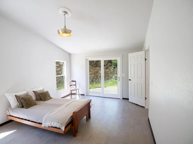 Main bedroom, sliding glass doors