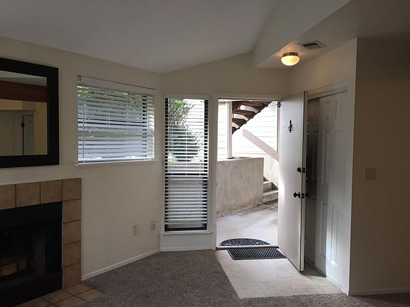 View from the inside to the entry way, showing large closet.