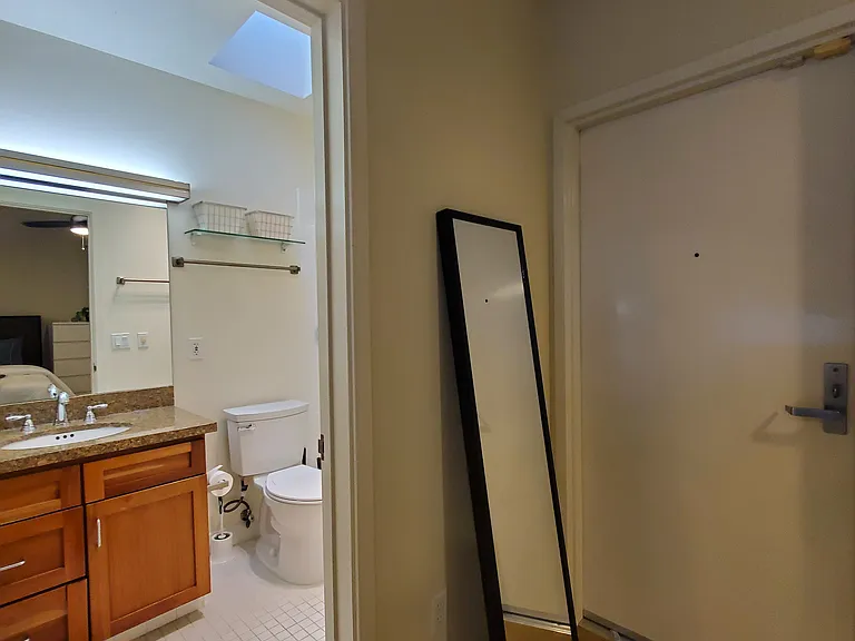 Bathroom Vanity Cherry Wood/Granite top, Full Size Mirror, Private Entrance to room